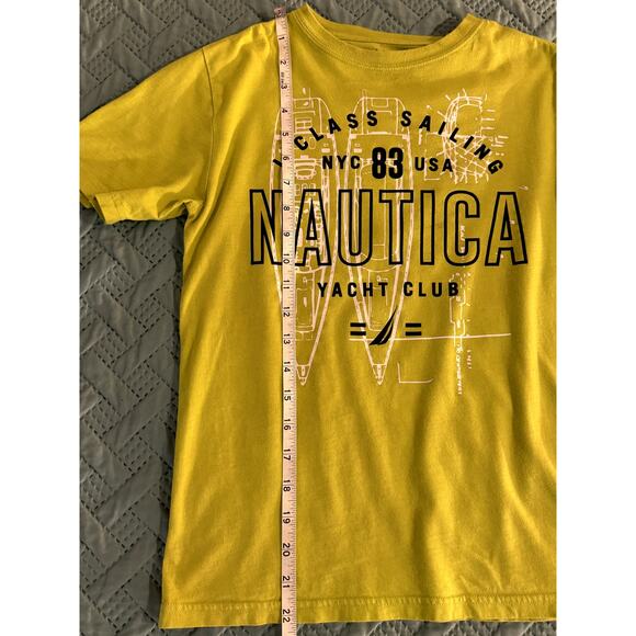 NAUTICA YOUTH LIME GREEN AND BLACK CREW NECK SHORT SLEEVE T-SHIRT SIZE M 10-12 - Picture 7 of 7